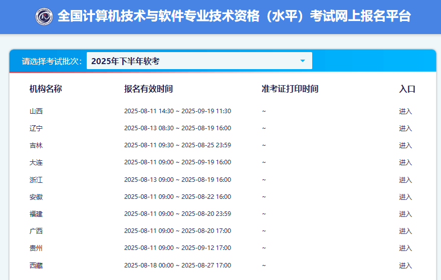 2025年下半年软考报名时间及详细操作流程